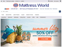 Tablet Screenshot of mattressworldfurniture.com